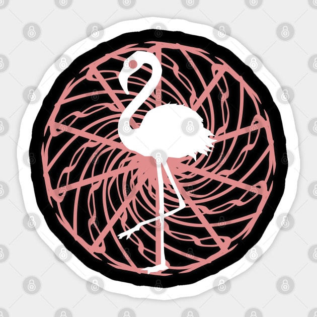 Minimalist flamingo in a pink swirl Sticker by Blackvz